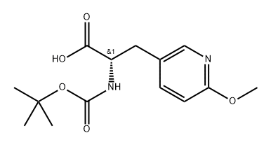 (S)-2-((叔丁氧羰基)氨基)-3-(6-甲氧基吡啶-3-基)丙酸 结构式