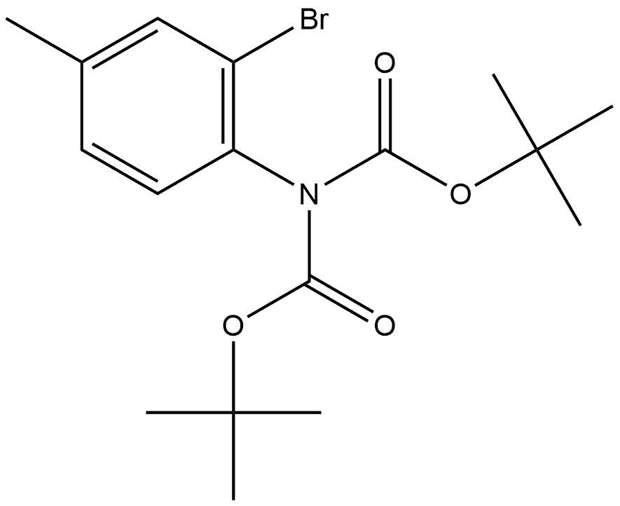 4-甲基-2-溴-(N,N-二叔丁氧羰基胺基)苯 结构式