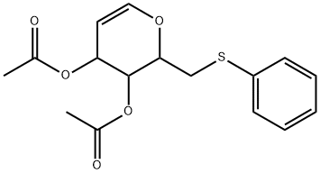 D-arabino-Hex-1-enitol, 1,5-anhydro-2-deoxy-6-S-phenyl-6-thio-, diacetate 结构式