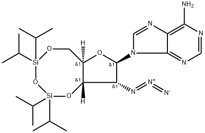 Adenosine, 2'-azido-2'-deoxy-3',5'-O-[1,1,3,3-tetrakis(1-methylethyl)-1,3-disiloxanediyl]- 结构式