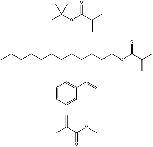 2-甲基-2-丙烯酸十二烷基酯与2-甲基-2-丙烯酸-1,1-二甲基乙酯、乙烯基苯和2-甲基-2-丙烯酸甲酯的聚合物 结构式