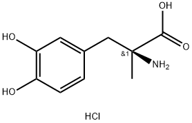 L-3-(3,4-二羟基苯基)-2-甲基丙氨酸盐酸盐 结构式