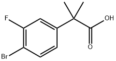 2-(4-溴-3-氟苯基)-2-甲基丙酸 结构式