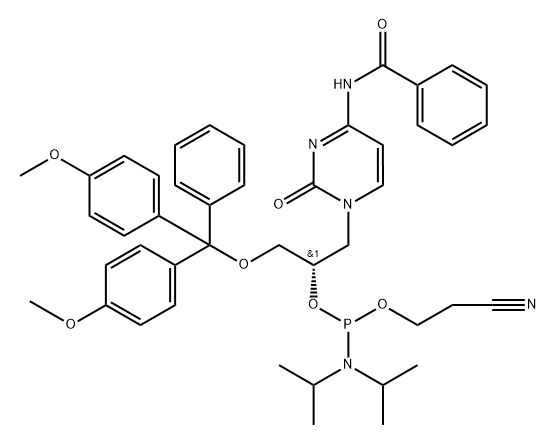 (S)-GNA-N4-苯甲酰基胞嘧啶亚磷酰胺单体 结构式