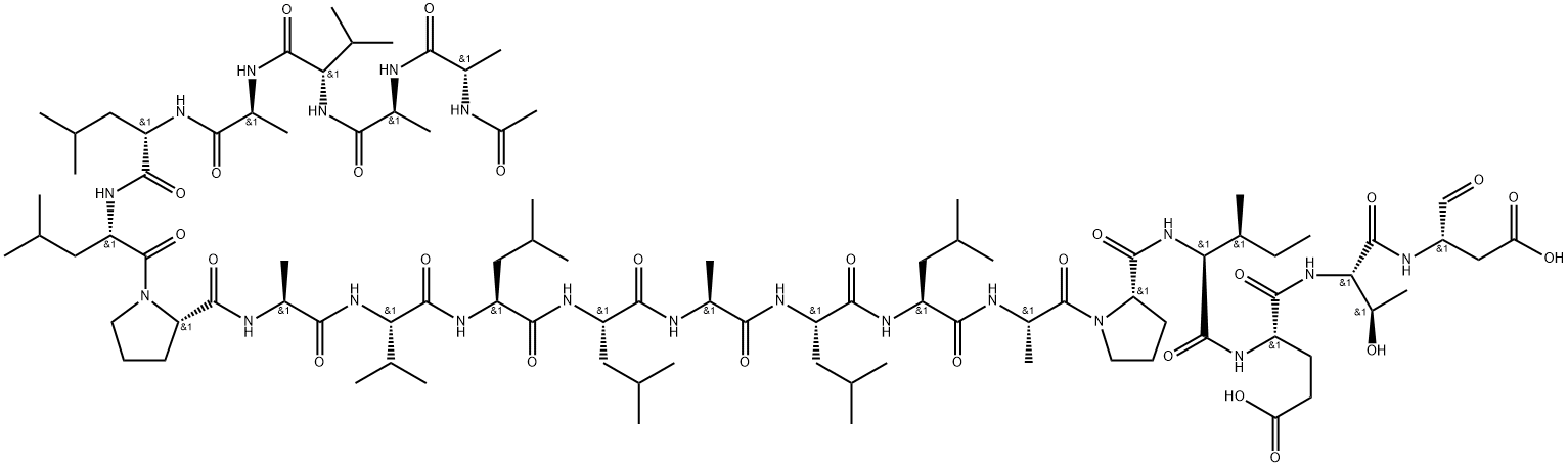 Ac-Ala-Ala-Val-Ala-Leu-Leu-Pro-Ala-Val-Leu-Leu-Ala-Leu-Leu-Ala-Pro-Ile-Glu-Thr-Asp-aldehyde trifluoroacetate salt 结构式