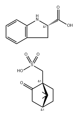 1H-Indole-2-carboxylic acid, 2,3-dihydro-, (2S)-, (1S,4R)-7,7-dimethyl-2-oxobicyclo[2.2.1]heptane-1-methanesulfonate (9CI) 结构式