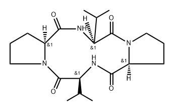 cyclo(prolyl-valyl-prolyl-valyl) 结构式