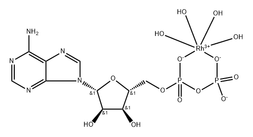 bidentate tetraaquarhodium-adenosine 5'-diphosphate complex 结构式