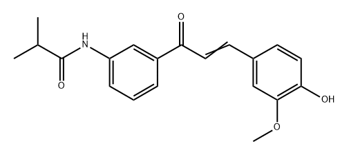 N-(3-(3-(4-hydroxy-3-methoxyphenyl)acryloyl)phenyl)isobutyramide 结构式