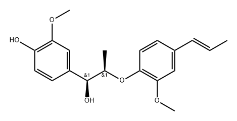 Benzenemethanol, 4-hydroxy-3-methoxy-α-[(1R)-1-[2-methoxy-4-(1E)-1-propen-1-ylphenoxy]ethyl]-, (αS)- 结构式
