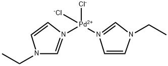 钯，二氯双(1-乙基-1H-咪唑-N3)-，(SP-4-2)- 结构式