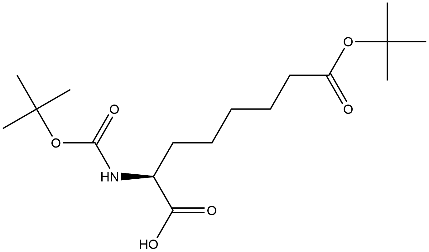 8-(1,1-Dimethylethyl) (2S)-2-[[(1,1-dimethylethoxy)carbonyl]amino]octanedioate 结构式