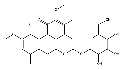 16α-(β-D-Glucopyranosyloxy)-2,12-dimethoxypicrasa-2,12-diene-1,11-dione 结构式