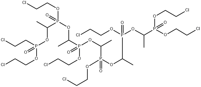 [12-氯-3,6-双(2-氯乙氧基)-9-(2-氯乙基)-1,4,7-三甲基-2,5,8,10-四氧杂-3,6,9-三磷杂十二环烷-1-基]膦酸-9-氯-2,5-双(2-氯乙氧基)-1,4-二甲基-3,6-二氧杂-2,5-二磷杂壬烷-1-基酯-P,P',P'',P''',P''''五氧化物 结构式