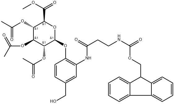 β-D-Glucopyranosiduronic acid, 2-[[3-[[(9H-fluoren-9-ylmethoxy)carbonyl]amino]-1-oxopropyl]amino]-4-(hydroxymethyl)phenyl, methyl ester, 2,3,4-triacetate