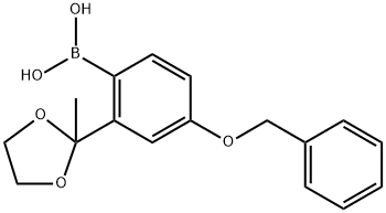 2-(2-methyl-1,3-dioxolan-2-yl)-4-(phenylmethoxy)phenylboronic acid 结构式