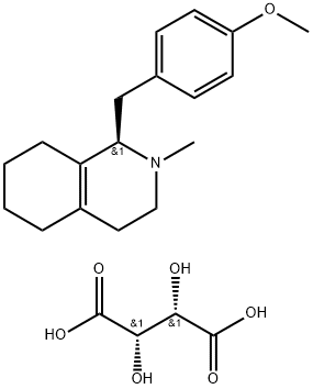 (R)-1-(4-methoxybenzyl)-2-methyl-1,2,3,4,5,6,7,8-octahydroisoquinoline (2S,3S)-2,3-dihydroxysuccinate 结构式
