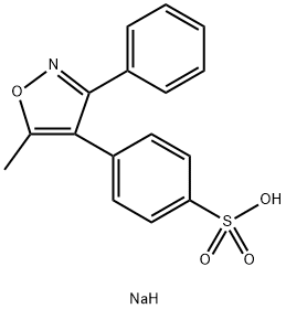 Benzenesulfonic acid, 4-(5-methyl-3-phenyl-4-isoxazolyl)-, sodium salt (1:1) 结构式