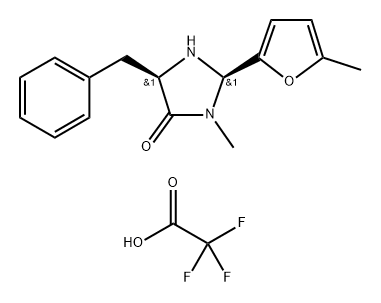 (2S,5S)-5-苄基-3-甲基-2-(5-甲基-2-呋喃基)-4-咪唑烷酮三氟乙酸 结构式