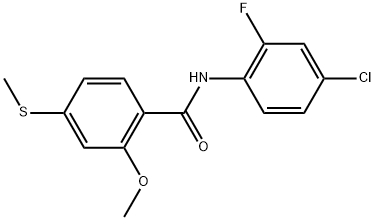 N-(4-Chloro-2-fluorophenyl)-2-methoxy-4-(methylthio)benzamide 结构式