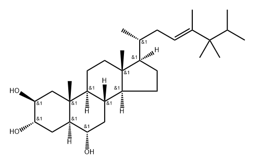 (23E)-25-(1-Methylethyl)-5α-ergost-23-ene-2β,3α,6α-triol 结构式