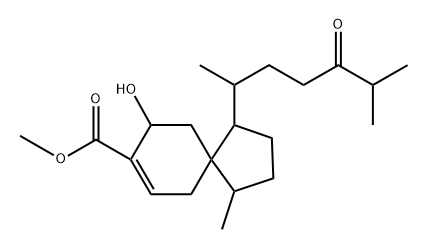 Spiro[4.5]dec-7-ene-8-carboxylic acid, 1-(1,5-dimethyl-4-oxohexyl)-9-hydroxy-4-methyl-, methyl ester, [1R-[1α(R*),4β,5β(S*)]]- (9CI) 结构式