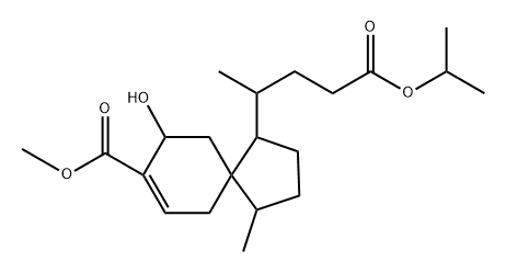 Spiro[4.5]dec-7-ene-1-butanoic acid, 9-hydroxy-8-(methoxycarbonyl)-γ,4-dimethyl-, 1-methylethyl ester, [1R-[1α(R*),4β,5β(S*)]]- (9CI) 结构式