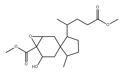 Spiro[cyclopentane-1,3'-[7]oxabicyclo[4.1.0]heptane]-2-butanoic acid, 5'-hydroxy-6'-(methoxycarbonyl)-γ,5-dimethyl-, methyl ester 结构式