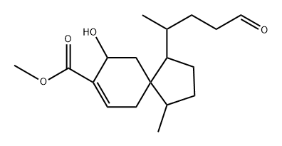 Spiro[4.5]dec-7-ene-8-carboxylic acid, 9-hydroxy-1-methyl-4-(1-methyl-4-oxobutyl)-, methyl ester, [1S-[1α,4β(S*),5α(R*)]]- (9CI) 结构式