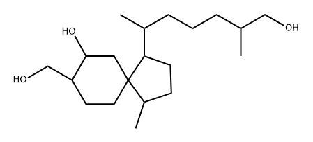 Spiro[4.5]decane-1-hexanol, 7-hydroxy-8-(hydroxymethyl)-β,ζ,4-trimethyl- 结构式