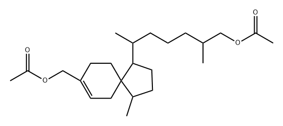 Spiro[4.5]dec-7-ene-1-hexanol, 8-[(acetyloxy)methyl]-β,ζ,4-trimethyl-, 1-acetate 结构式