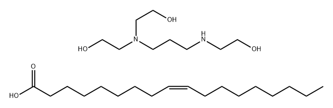 9-Octadecenoic acid (Z)-, compd. with 2,2'-[[3-[C12-18-alkyl(2-hydroxyethyl)amino]propyl]imino]bis[ethanol] (2:1) 结构式