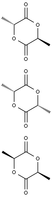 1,4-Dioxane-2,5-dione, 3,6-dimethyl-, (3R,6R)-, polymer with rel-(3R,6S)-3,6-dimethyl-1,4-dioxane-2,5-dione and (3S,6S)-3,6-dimethyl-1,4-dioxane-2,5-dione 结构式