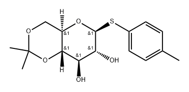 Tolyl 4,6-O-isopropylidene-1-thio-beta-D-glucopyranoside, Thiocresyl 4,6-O-isopropylidene-beta-D-glucopyranoside 结构式