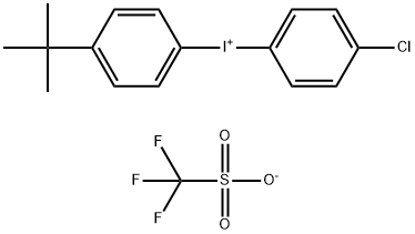 (4-氯苯基)(4-叔丁基苯基]三氟甲磺酸碘98.00% 结构式