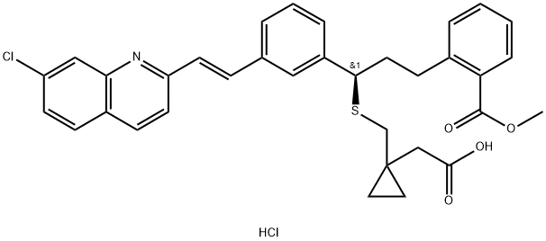 2'-Des(1-hydroxy-1-Methylethyl)-2'-Methycarboxy Montelukast Hydrochloride 结构式