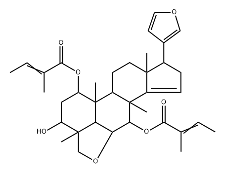 1,7-Ditigloylvilasinin 结构式