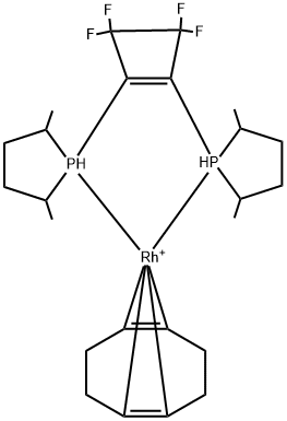 Rhodium(1+), [(1,2,5,6-η)-1,5-cyclooctadiene][(2R,2'R,5R,5'R)-1,1'-(3,3,4,4-tetrafluoro-1-cyclobutene-1,2-diyl)bis[2,5-dimethylphospholane-κP]]- 结构式