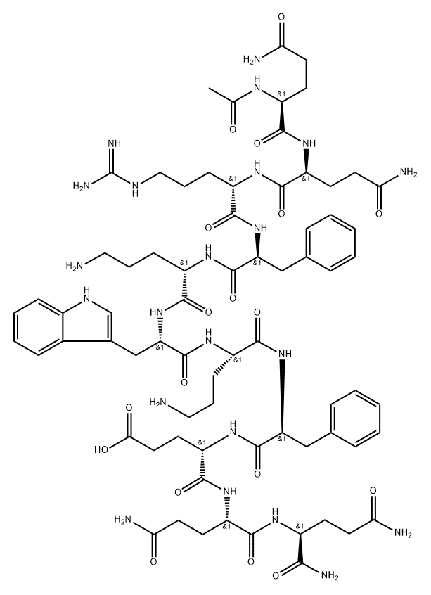 AC-GLN-GLN-ARG-PHE-ORN-TRP-ORN-PHE-GLU-GLN-GLN-NH2 结构式