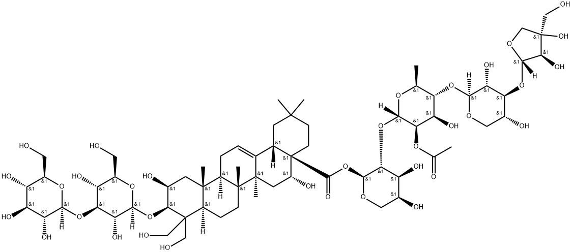 2''-0-乙酰基-桔梗皂基D2 结构式