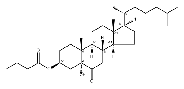 5-羟基-3-(1-氧代丁氧基)-3,5胆甾酮 结构式