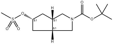 Cyclopenta[c]pyrrole-2(1H)-carboxylic acid, hexahydro-5-[(methylsulfonyl)oxy]-, 1,1-dimethylethyl ester, (3aα,5β,6aα)- 结构式