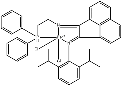 二氯[N-[2-[[2-(二苯基膦-ΚP)乙基]亚胺-ΚN]-1(2H)-二氢苊烯]-2,6-双(1-异丙基)苯胺-ΚN]铁 结构式