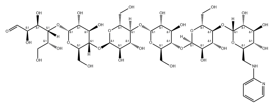 O-6-deoxy-6-((2-pyridyl)amino)-alpha-D-glucopyranosyl-(1-4)-O-alpha-D-glucopyranosyl-(1-4)-O-alpha-D-glucopyranosyl-(1-4)-O-alpha-D-glucopyranosyl-(1-4)-O-alpha-D-glucopyranosyl-(1-4)-D-glucitol 结构式