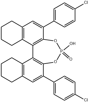 [(R)-3,3'-双(4-氯苯基)-5,5',6,6',7,7',8,8'-八氢-1,1'-联萘酚磷酸酯] 结构式