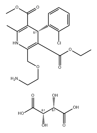 左氨氯地平半酒石酸盐 结构式