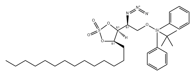 1,3,2-Dioxathiolane, 4-[(1S)-1-azido-2-[[(1,1-dimethylethyl)diphenylsilyl]oxy]ethyl]-5-tetradecyl-, 2,2-dioxide, (4S,5R)- 结构式