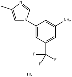 Benzenamine, 3-(4-methyl-1H-imidazol-1-yl)-5-(trifluoromethyl)-, hydrochloride (1:1) 结构式