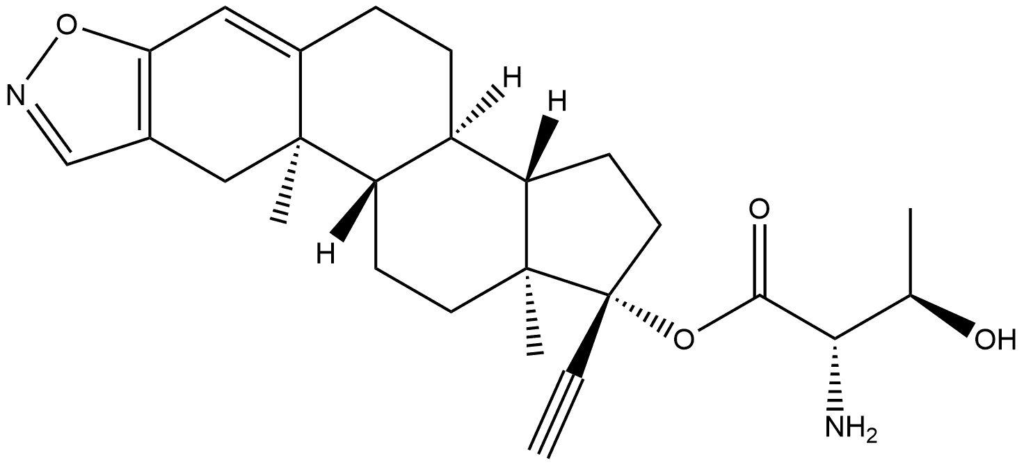 L-Threonine, (17α)-pregna-2,4-dien-20-yno[2,3-d]isoxazol-17-yl ester 结构式