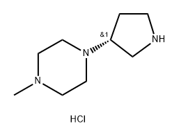 (R)-1-甲基-4-(吡咯烷-3-基)哌嗪三盐酸盐 结构式